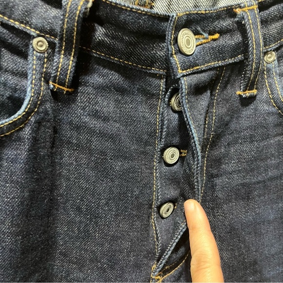 Gustin Men's Raw Dark Wash Straight Jeans 33 - Picture 8 of 13